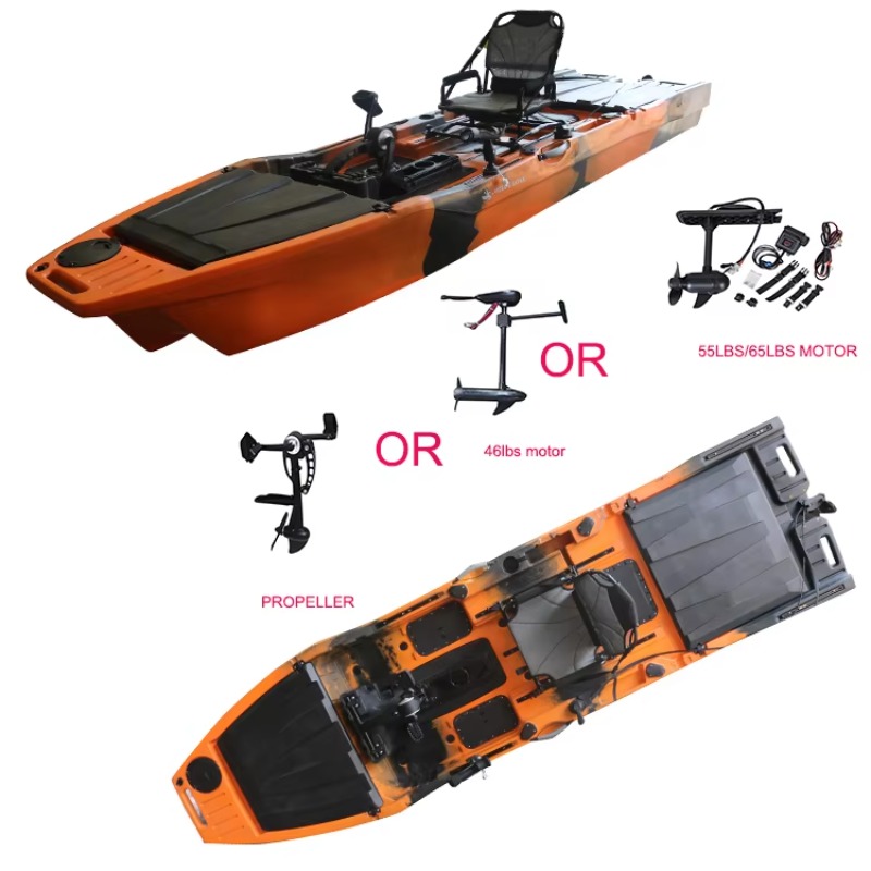 Fishing Kayak Trolling Motor - เรือคายัคแบบเดี่ยว Viking 12.6 ฟุต พร้อมใบพัดขับเคลื่อนด้วยเท้า และมอเตอร์ไฟฟ้า