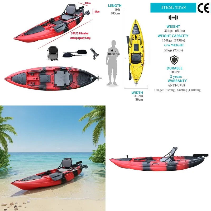 เรือคายัคแบบนั่งเดี่ยวขนาด 10  - Fishing Kayak Paddle บทวิจารณ์และราคา