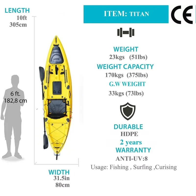 เรือคายัคแบบนั่งเดี่ยวขนาด 10  - Fishing Kayak Paddle บทวิจารณ์และราคา